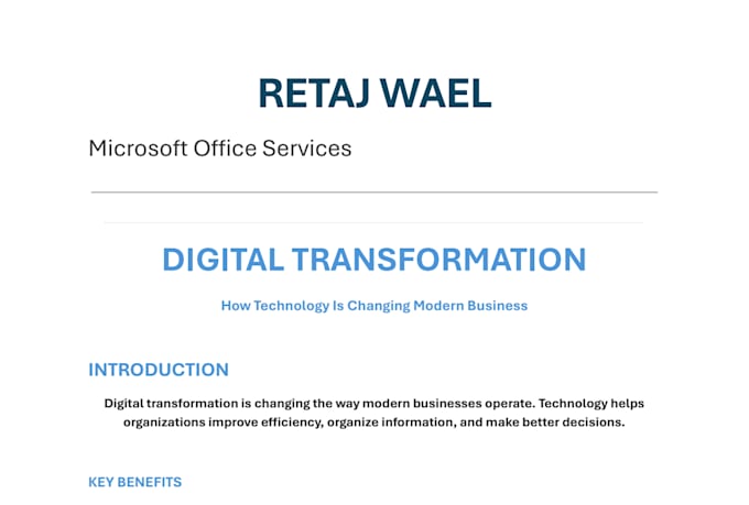 create and format microsoft word, excel powerpoint files